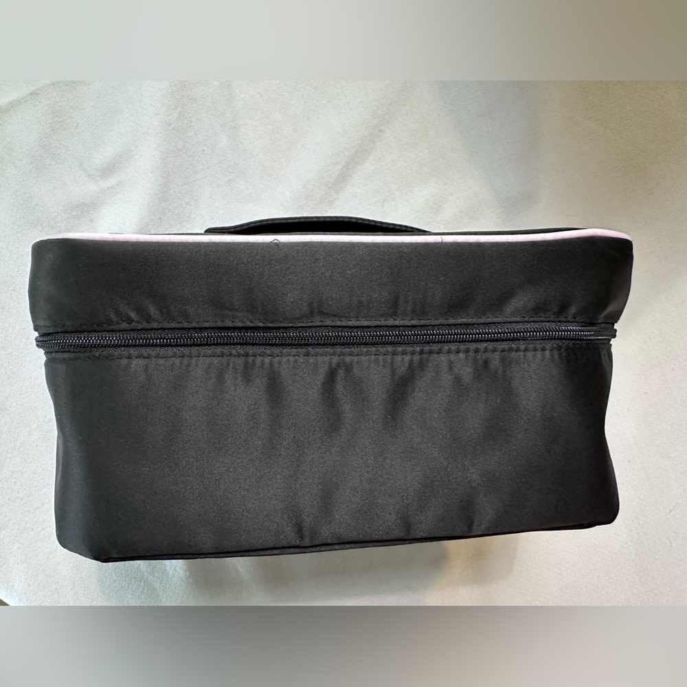 Black Satin Train Travel Case with Top Handle